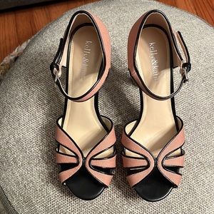 Open Toe High Heel Nude and Black Shoes